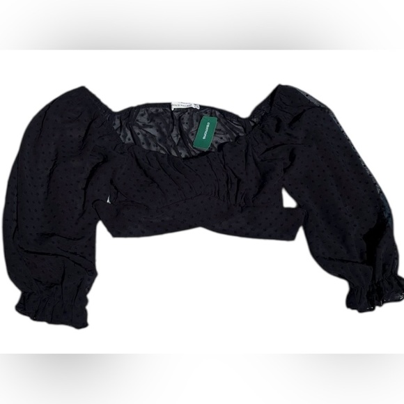 NWT Simons Bisou's Project Cropped Longsleeve Blouse M/L - Picture 1 of 7